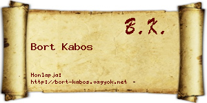 Bort Kabos névjegykártya